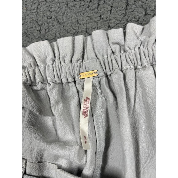 Free People Shorts Womens Small Gray Paperbag Waist Tie Belt Cuffed Pockets - Picture 7 of 13